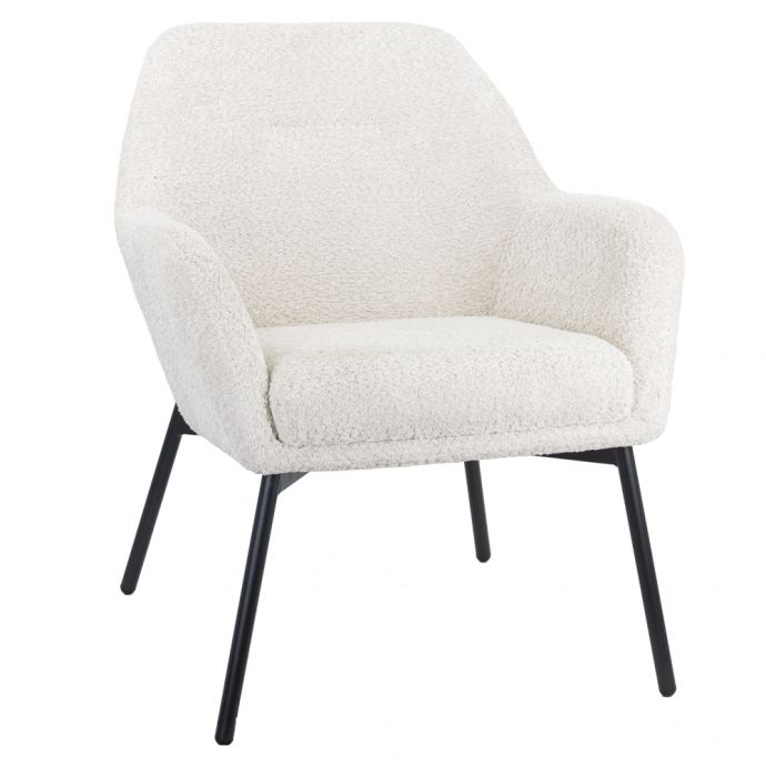 Fauteuil Ruby in stof teddy naturel