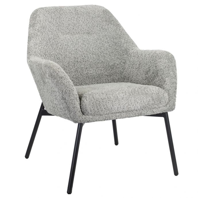 Fauteuil Ruby in stof teddy grijs