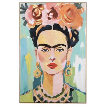 Schilderij Frida Kahlo kleurrijk 100x150cm 