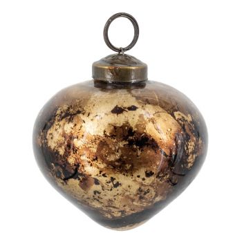 Glazen kerstbal brown marble