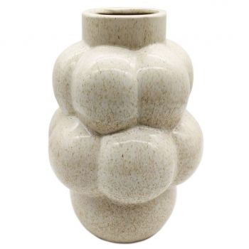 Aardewerk vaas bubbles beige