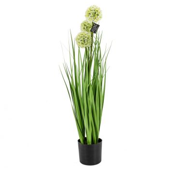 Kunstplant gras allium 