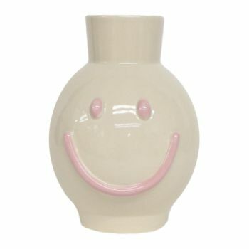 Aardewerk vaas smiley roze 